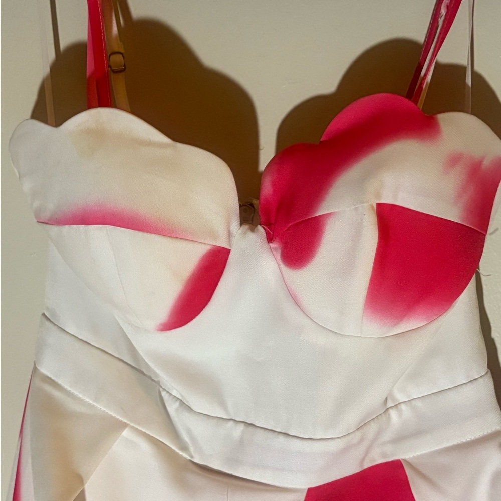 Tea n Cup Pink and White Strapless Dress